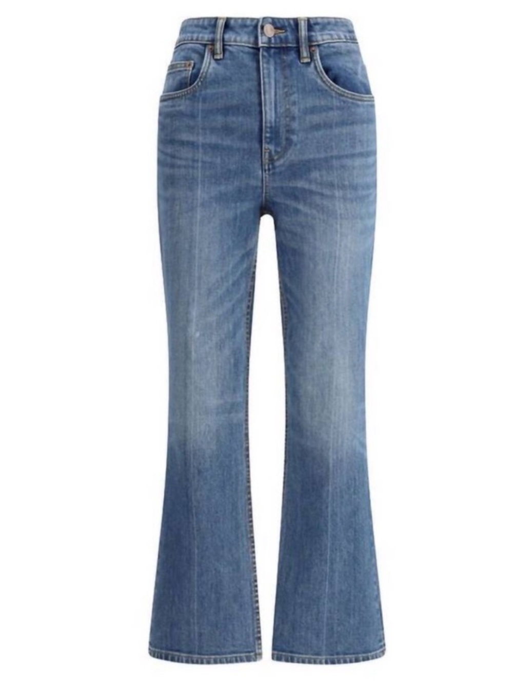 Tory Burch Medium Blue High-Rise Flare Jeans